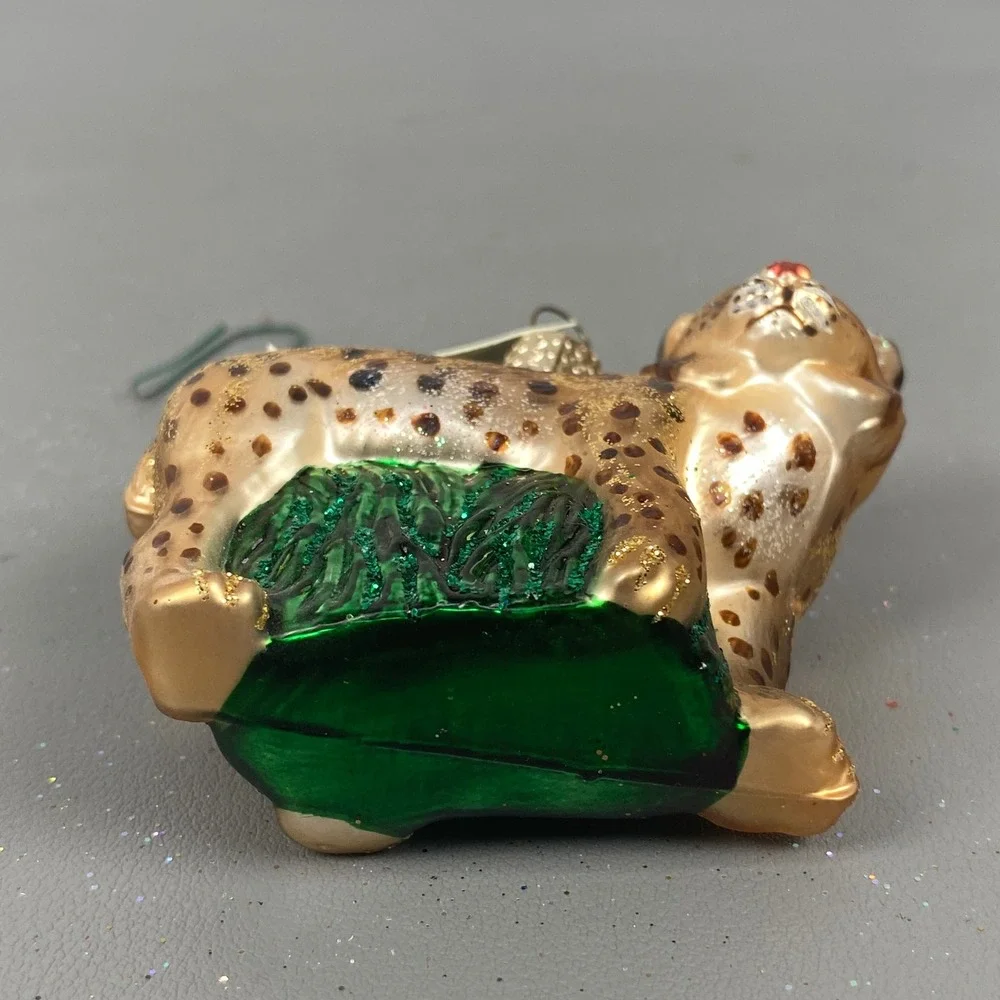 Old World Christmas Glass Ornaments Bobcat & Snowman Best Buddies/Couple 2006